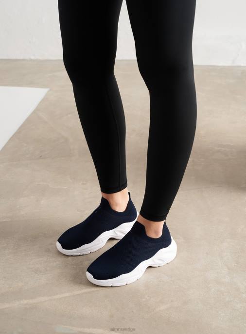 kvinnor AIM'N marinmålade höga sneakers skor NBT4759