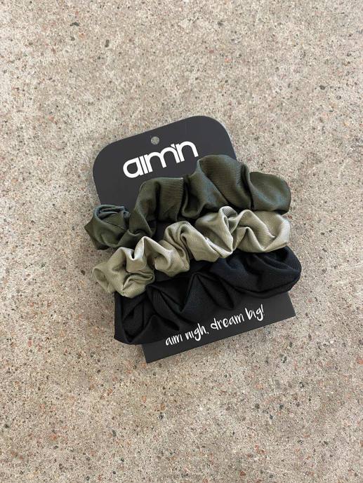 kvinnor AIM'N 3-pack scrunchie khaki/svart/vild oliv Tillbehör NBT4845