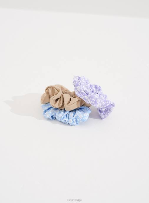 kvinnor AIM'N 3-pack scrunchies fleur blanche / fleur lavande / sand Tillbehör NBT4851