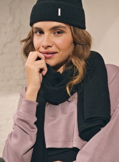 kvinnor AIM'N svart mjuk stickad halsduk Tillbehör NBT4841