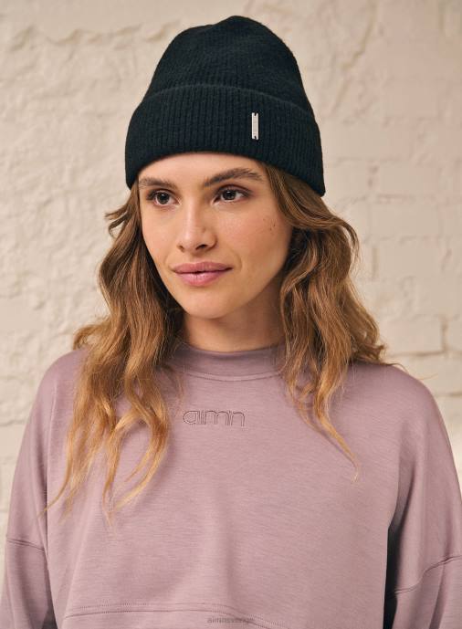kvinnor AIM'N svart mjuk stickad mössa Tillbehör NBT4829