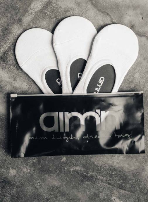 kvinnor AIM'N 3-pack vita osynliga träningsstrumpor Tillbehör NBT4807