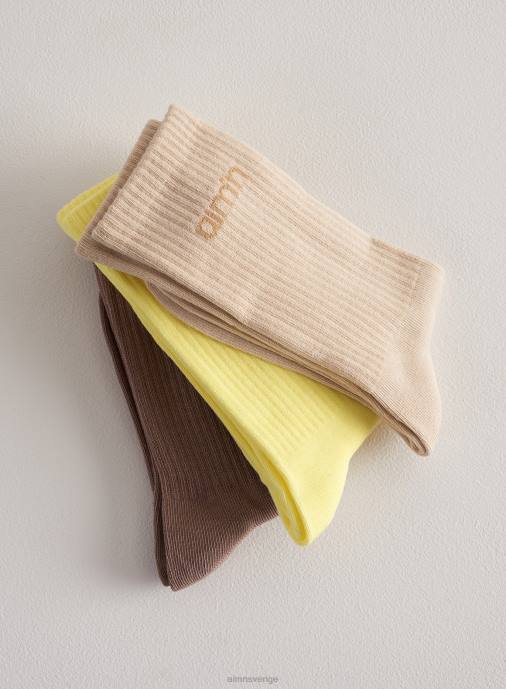 kvinnor AIM'N cafe au lait/lemonad/espresso logotyp strumpor 3-pack Tillbehör NBT4795